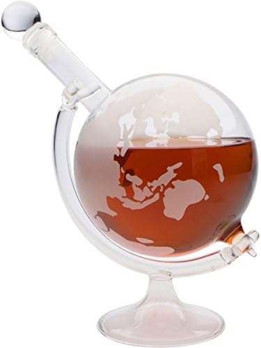 Etched Globe Decanter with Glass Stand