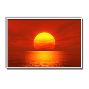Framed Canvas Home Artwork Decoration Beautiful Sunrise Canvas Wall Art for Living Room, Bedroom - 16x24 inches