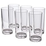 Classic 16-ounce Premium Quality Plastic Water Tumbler | Clear Set of 6
