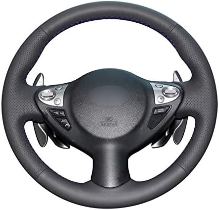 Hand-stitched DIY Black PU Artificial Leather Car Steering Wheel Cover for Infiniti FX FX35 FX37 FX50 2009-2013 QX70 2014-2018