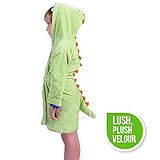 Izzy & Roo Green Dinosaur Hooded Bathrobe for Kids (3-6 Years)