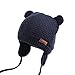 XIAOHAWANG Warm Baby Hat Cute Bear Toddler Earflap Beanie for Fall Winter (6-12 Months, A-navy)