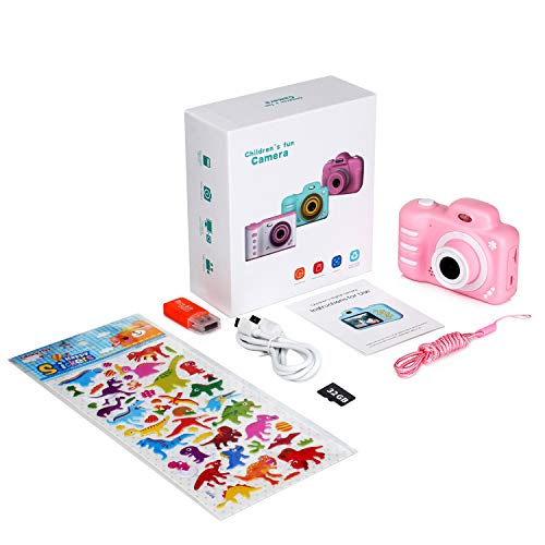 Kids Digital Camera, 12MP Kids Camera for Girls with 2.4 Inch Large Screen 1080P Pink Kids Video Camera Best Birthday Gift for Kids Include 32G Memory Card...