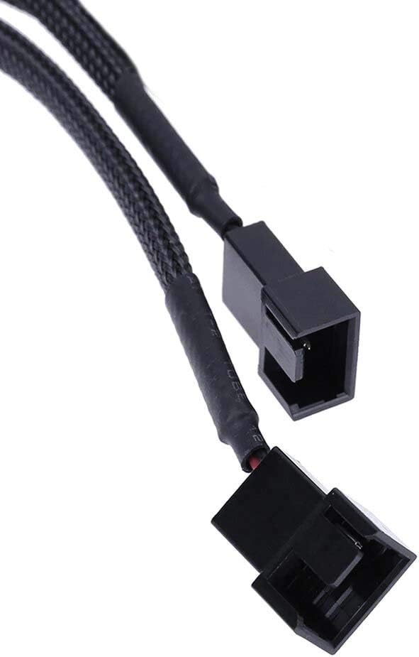 Sleeved Molex to x2 PC Fan Splitter Cable, 27cm, Black - Pack of 2, 2 Fan - Pack of 2 - Image 5
