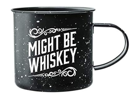 Amazon.com: Taza de café esmaltada para acampar, con texto ...