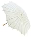 Quasimoon PaperLanternStore.com 32 Inch Beige/Ivory Paper Parasol Umbrella, Scallop Shaped