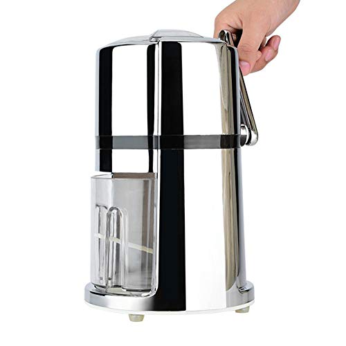 Ice Crusher, Portable Hand Crank Ice Crusher Grinder Shaver Manual Ice Chipper Round Household Ice Shaver Snow Cone Maker Kitchen Tool