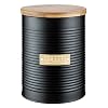 TYPHOON OTTO Collection Koffie, zwart, 1,4 liter voorraadcontainer, staal, bamboehout, siliconen