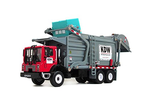 Lcyyo@ KAIDIWEI 1:24 High Simulation Alloy Material Transporter Diecast Garbage Truck Engineering Car Model Collection Gift for Kids Toy (Red + Grey)