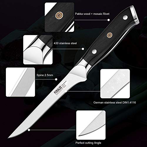 POKALEE Boning Knife 6 Inch Super Steel 67 Layer High Carbon
