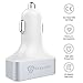 Car Charger: Stalion 4-Port Multiple USB Rapid Travel Adapter for iPhone 6 6s 7 Plus Samsung Galaxy S7 S6 Edge+ GPS Smartphones & Tablets (White)