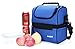 MIER Adult Lunch Box Insulated Lunch Bag Large Cooler Tote Bag for Men, Women, Double Deck Cooler(Navy Blue)