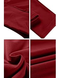 YMING Vestido largo de manga larga con cuello alto para mujer Cómodo Bodycon Vestido tubo ajustado