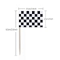 Checkered Racing Flag Cupcake Cake Toppers Picks Party Decorations Supplies, 100 Counts by Bilipala