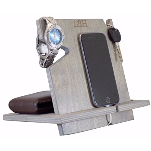 PERSONALIZED iPhone Docking Station, Valentine's Day Gifts For Men, Universal Cell Phone Dock, Chrismas Gifts For Dad, Men, Husband, Boyfriend, Cell Phone Stand/Holder/Valet, Charging Station