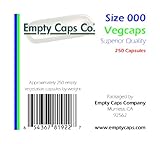 Size "000" Empty Vegetarian Capsules - 250 Count