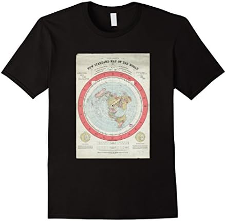 Men's New Standard Map of The World T-shirts 2XL Black