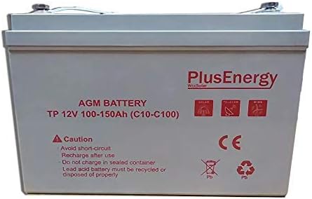 Plusenergy Battery AGM 12V TP-150 100AH(C10) 150AH(C100) Ideal for Motorhome, Caravan, Boat and Installation Solar …