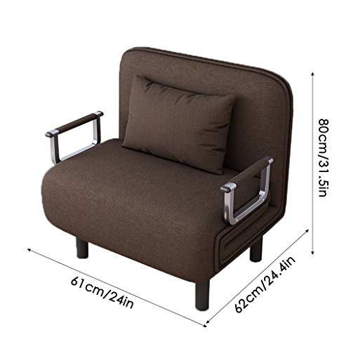 Folding Sleeper Chair Bed, Sofa Bed Single Sleeper Convertible Chair Lounger Couch Recliner Bed Easy to Carry and Move (Coffee) - Thumbnail 2