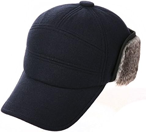 Old-aged people hat/Old hat/Winter woolen cloth helmet/Warm-keeping hat-C One Size