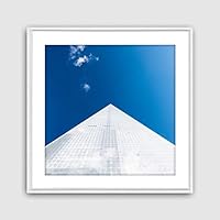 Framed Canvas Wall Art Geometric Building Canvas Prints Home Artwork Decoration for Living Room,Bedroom - 16x16 inches
