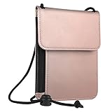 Fintie Passport Holder Neck Pouch [RFID Blocking] Premium PU Leather Travel Wallet, Rose Gold