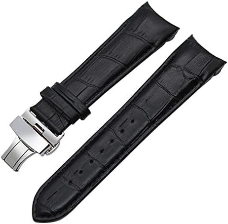 Curved End Genuine Calf Leather Watchband for T035 Couturier Watch Band Butterfly Buckle Strap Wrist Bracelet 22Mm 23Mm 24Mm