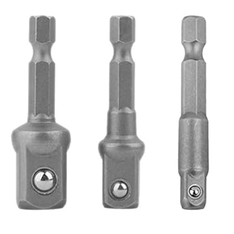 Generic Hex Drive Power Drill Socket Extension Bit Adaptor Set - Pack of 3 Pieces