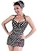 PinupClothingOnline Women's Polka Dot Anchor Retro Pin up Sailor Swimsuit