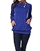 Miusey Casual Sweaters for Women, Ladies Cowl Neck Raglan Long Sleeve Tops Bottoming Oversized Fashion Pullover Loose Fitted Tunics Fall Shirts with Pockets for Office Blue XL
