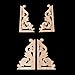 BloomingJS 1Pair Wood Carved Corner Onlay Applique Frame Decor Furniture Craft Unpainted