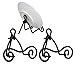Black Metal Easel - Set of 3 - Wrought Iron Display Plate Stand - Swirling Spiral Scroll Design - 3 Inch High