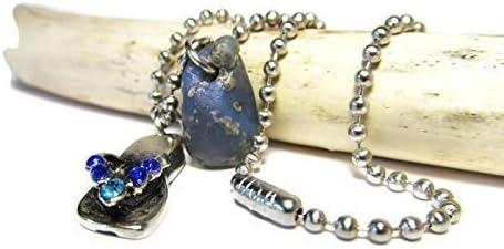 Flip Flop Charm Leland Bluestone 30 Inch Stainless Steel Chain Necklace