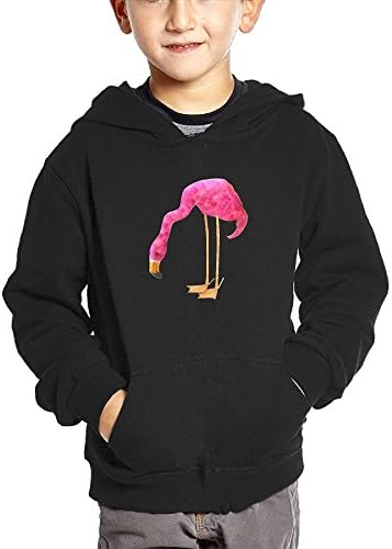 Oshrily Standing Pink Feathered Flamingo Youth Hooded Sweatshirt Pocket Pullover 5-6 Toddler