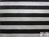 1-Inch Stripe Poly/Cotton Fabric By The Yard, 60-Inch Wide, Black And White.