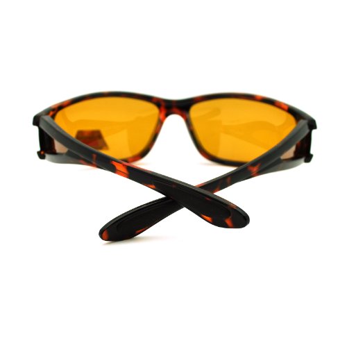 Polarized Lens Mens Wrap Around Sports Sunglasses Tortoise