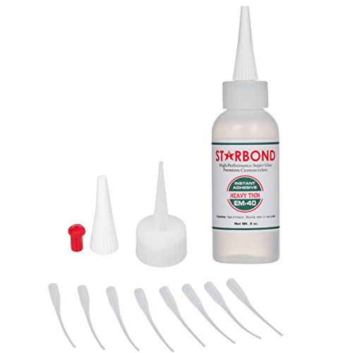 Starbond EM-40 Heavy Thin, PREMIUM CA - Super Glue plus Extra Cap and Microtips, 2 oz. (For Woodturning, Pen Turning, Hobby, Lapidary, Finish, Inlay)