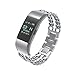 For Fitbit Charge 2 Bands Small Silver/Fitbit Charge HR 2, Wearlizer Fitbit Charge 2 Metal Replacement Stainless Steel Bands/Strap/Accessories/Wristbands/Smart Watch Bands