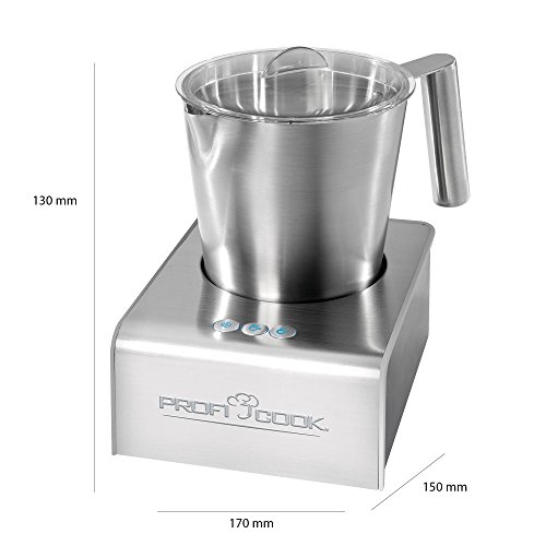 ProfiCook® Milchaufschäumer mit HeiÃ- und Kaltfunktion | Milchaufschäumer elektrisch mit 6 Funktionen | Milchschäumer für div. Milchsorten geeignet | ca. 500ml Schaum | Edelstahlgehäuse | PC-MS 1032 – Bild 7