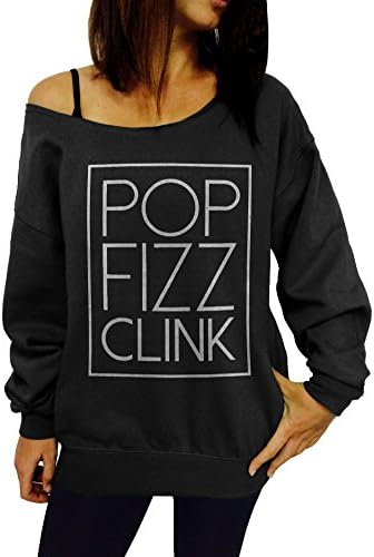 Pop Fizz Clink Slouchy Sweatshirt - Medium Black Silver Ink
