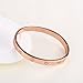 GuqiGuli 14k Rose Gold Plated Fashion Idiom Hinged Oval Bangle Bracelet for Women and Girls, 7