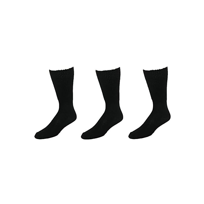 Extra-Wide Tube Socks Black Fit Shoes 9-15 Up to 6E 3-Pair Pack Made in USA