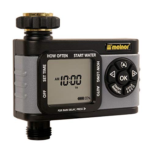 Melnor 73280 Digital Water Electronic Hose Timer, 4 Zone, Black/Gray