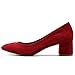 Ollio Women's Shoe Stretch Faux Suede Chunky Heel Pump