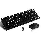 iXCC 2.4GHz Compact Wireless Keyboard and Mouse Combo for Laptop Desktop, Windows 7 / 8 / 10 / XP / VISTA - Black