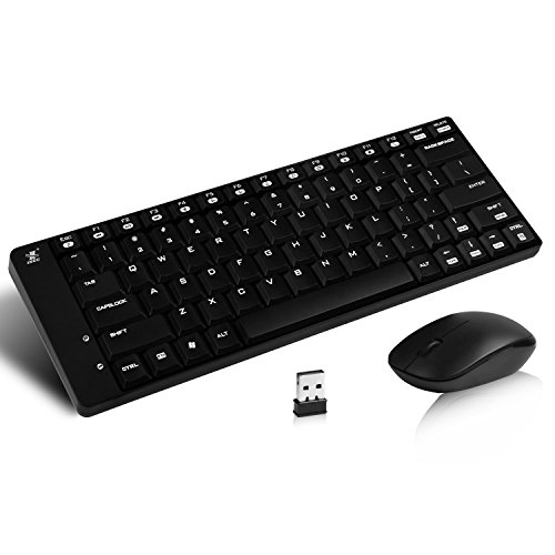 iXCC 2.4GHz Compact Wireless Keyboard and Mouse Combo for Laptop Desktop, Windows 7 / 8 / 10 / XP / VISTA - Black