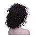 BeautySum Curly Synthetic Wigs for Black Women with Bangs Dark Brown Color African American Women - Natural Looking Short Hair Heat Resistant Natural 3/4 Half Wigs with Headband