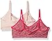 Maidenform Girls' Big Seamfree Ruched Crop with Lace Band, Candy Heather/Crystal Pink, Large