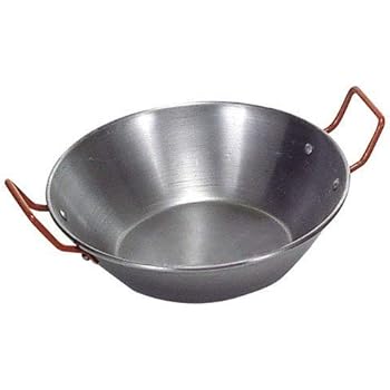 Garcima Paellera Polished Steel Paella Pan with Red Handles 30CM