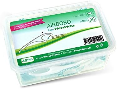 Clean Teeth Portable Floss Picks AIRBOBO Separate Packaging Interdental Brushes, With Convenient Travel Case, 40 Pcs